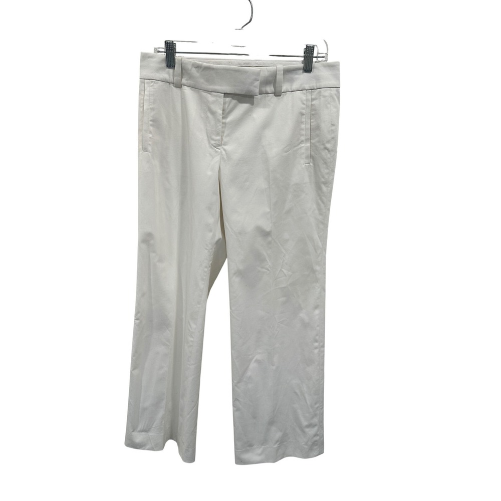 ANN TAYLOR Women's White Tailored Straight Leg Dress Pants Size 8